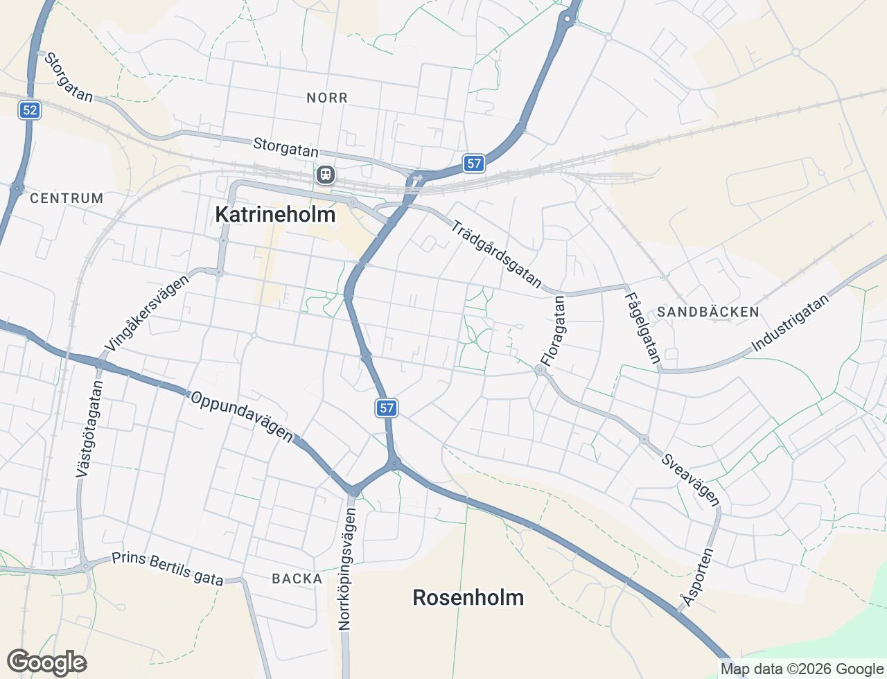 Karta över Tegnérvägen 44B i 32 Katrineholm