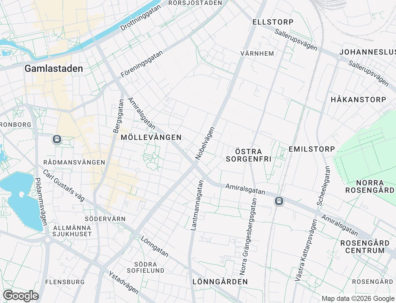 Karta över Nobelvägen 50 i 33 Malmö