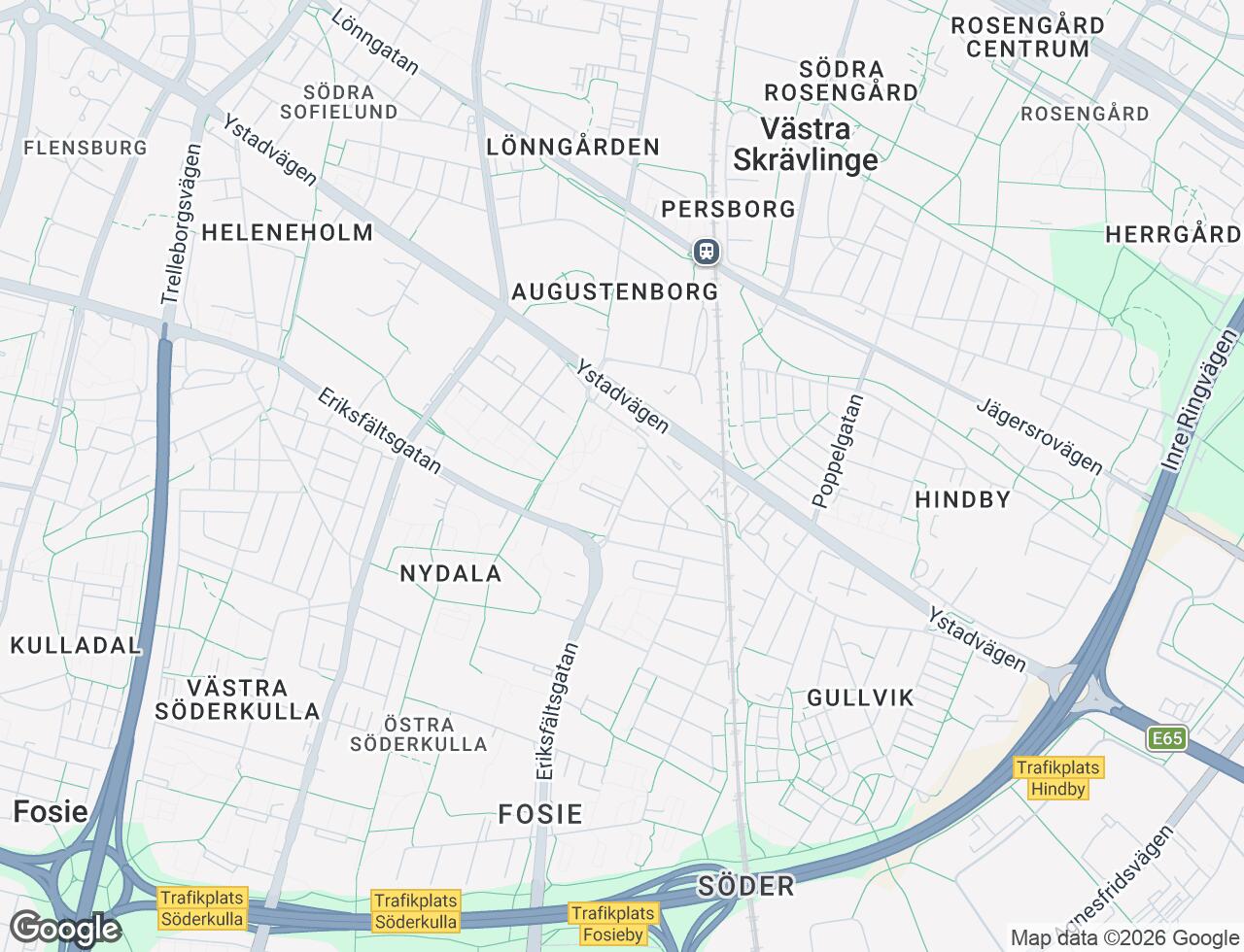 Karta över Nydalavägen 3C i 58 Malmö
