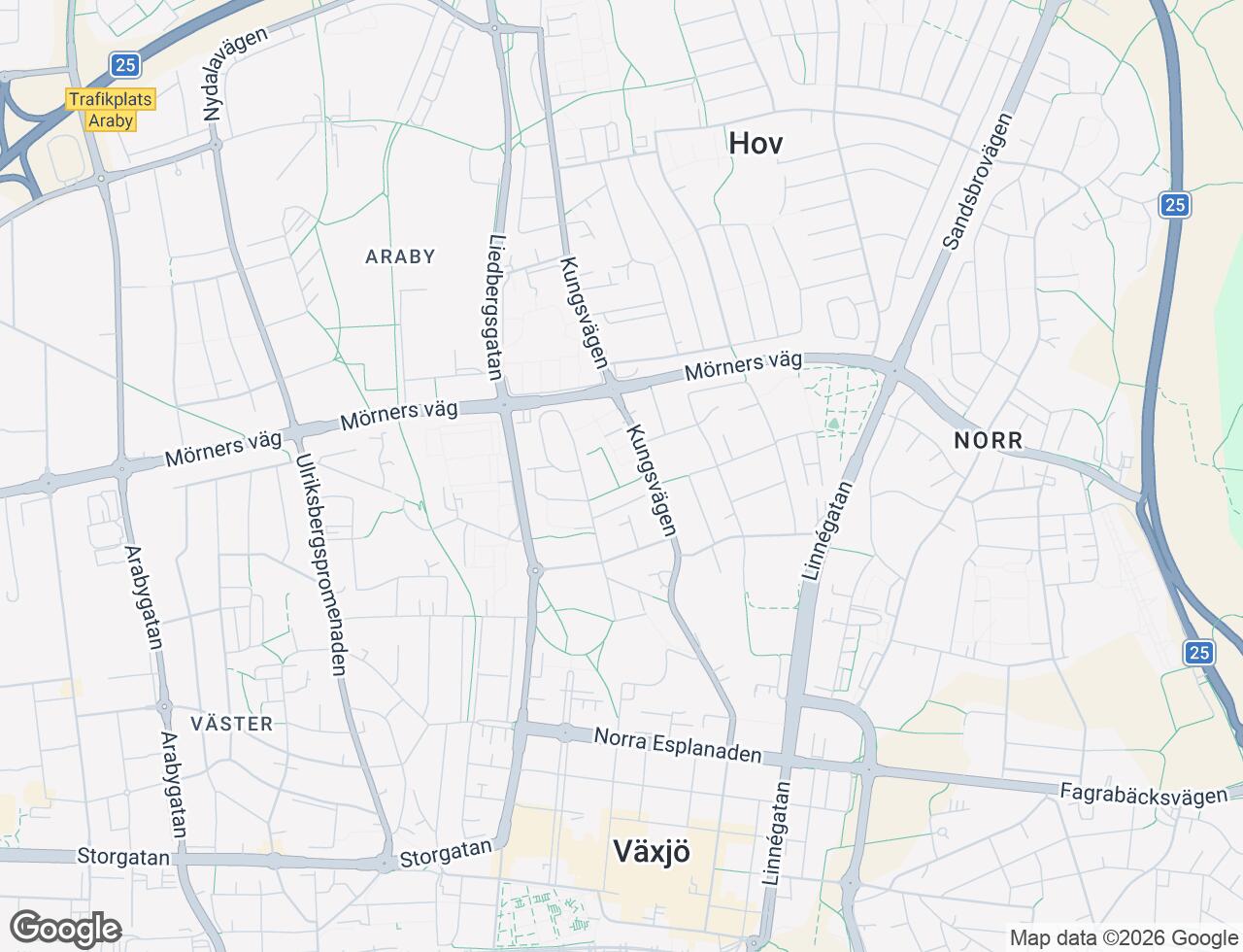 Karta över Kungsvägen 59 i 33 Växjö
