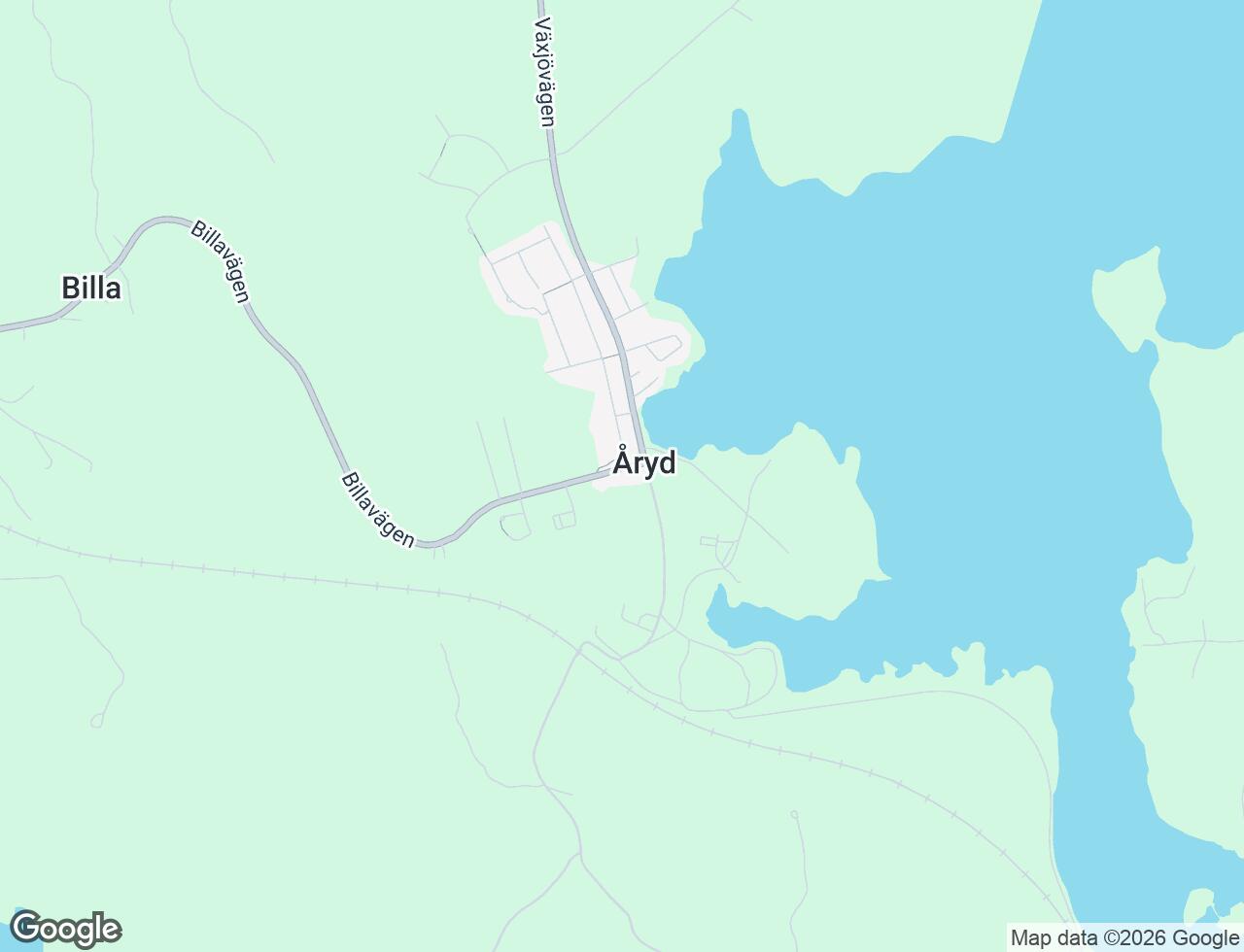 Karta över Billavägen 1A i 75 Åryd