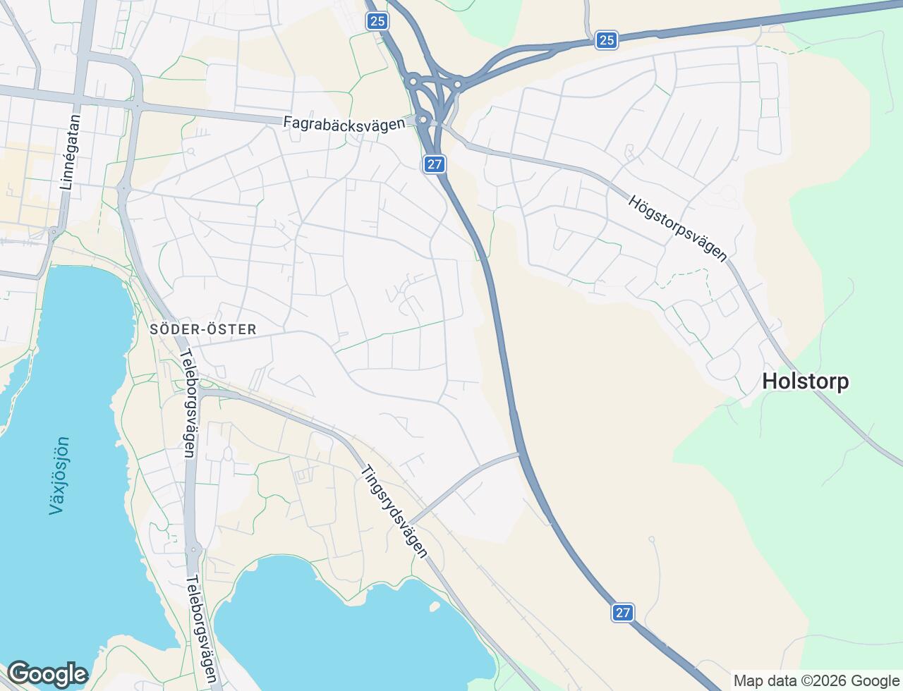 Karta över Sandviksvägen 38C i 41 Växjö