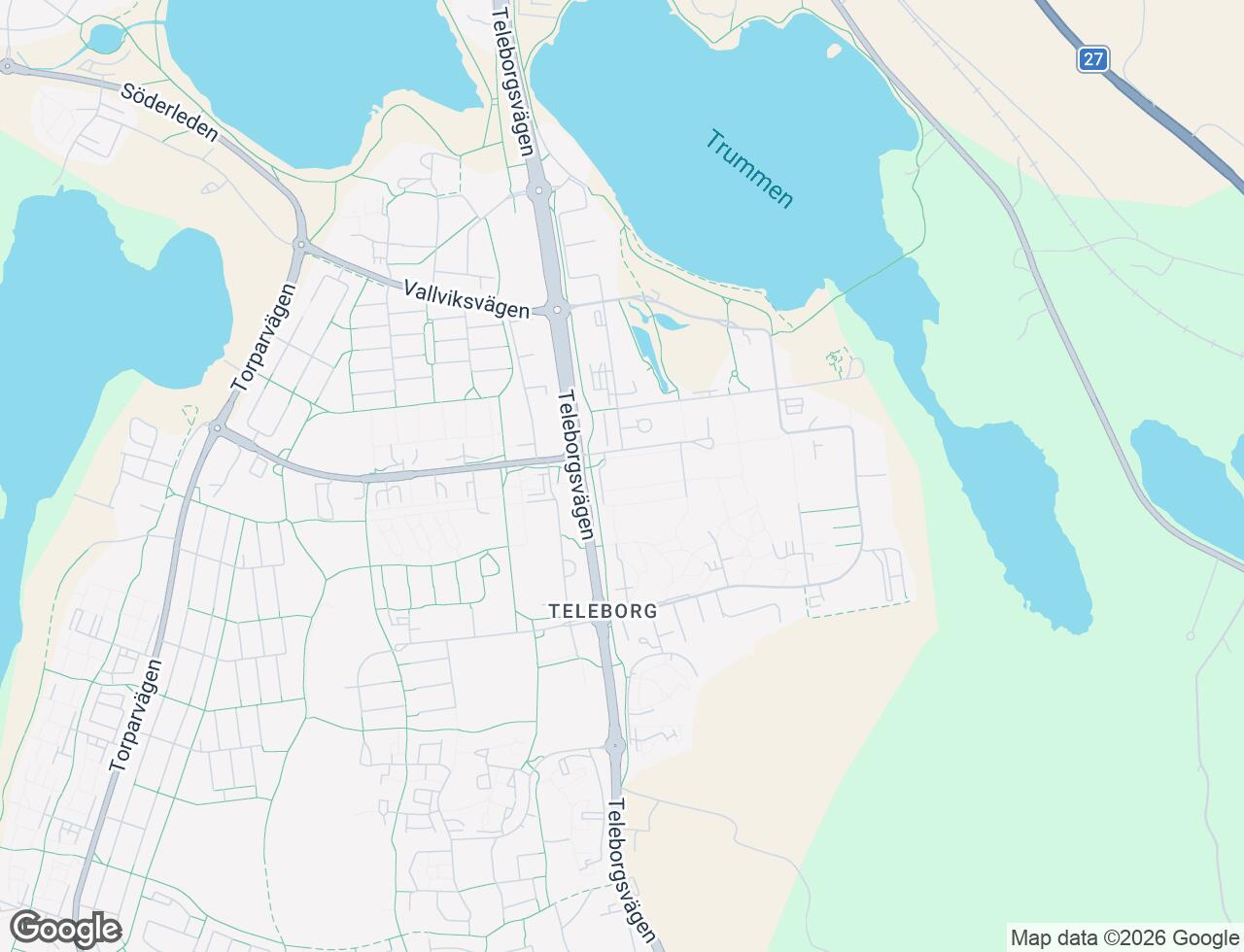 Karta över P G Vejdes väg 4A i 52 Växjö