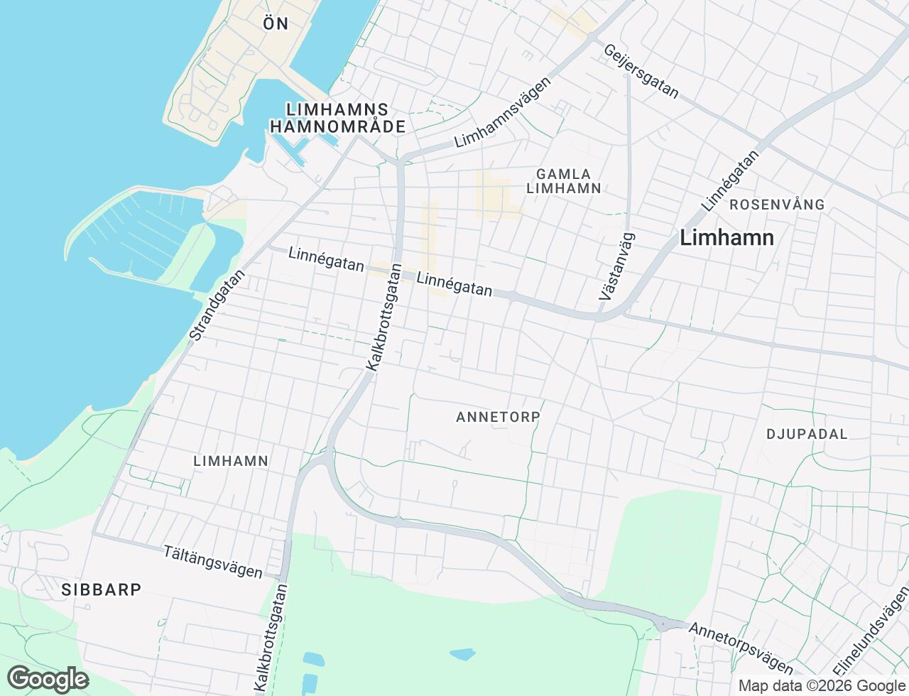 Karta över Idrottsgatan 47 A i 16 Limhamn