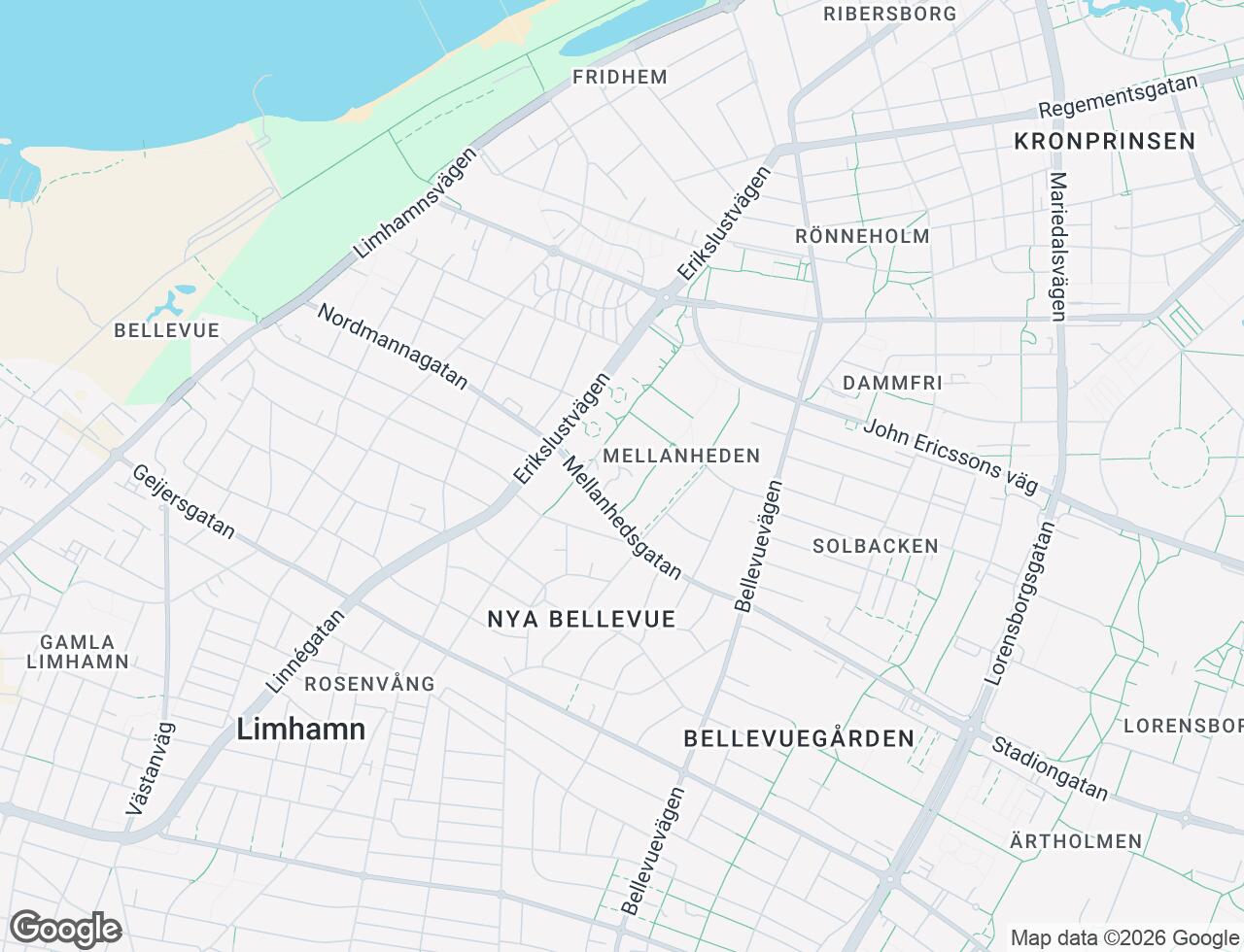 Karta över Mellanhedsgatan 26A i 73 Malmö