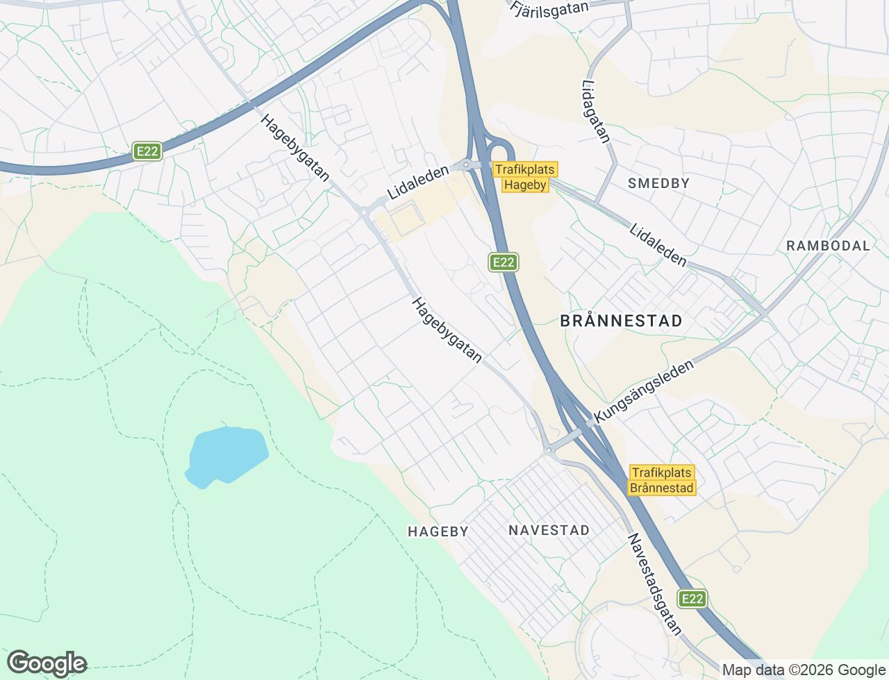 Karta över Hagebygatan 168 i 62 Norrköping