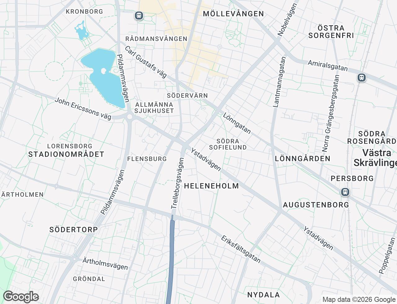 Karta över Ystadvägen 14B i 30 Malmö