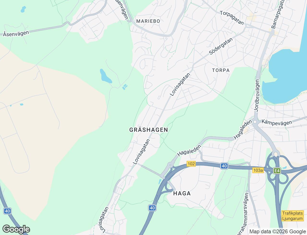Karta över Fornkullegatan 3A i 73 Jönköping