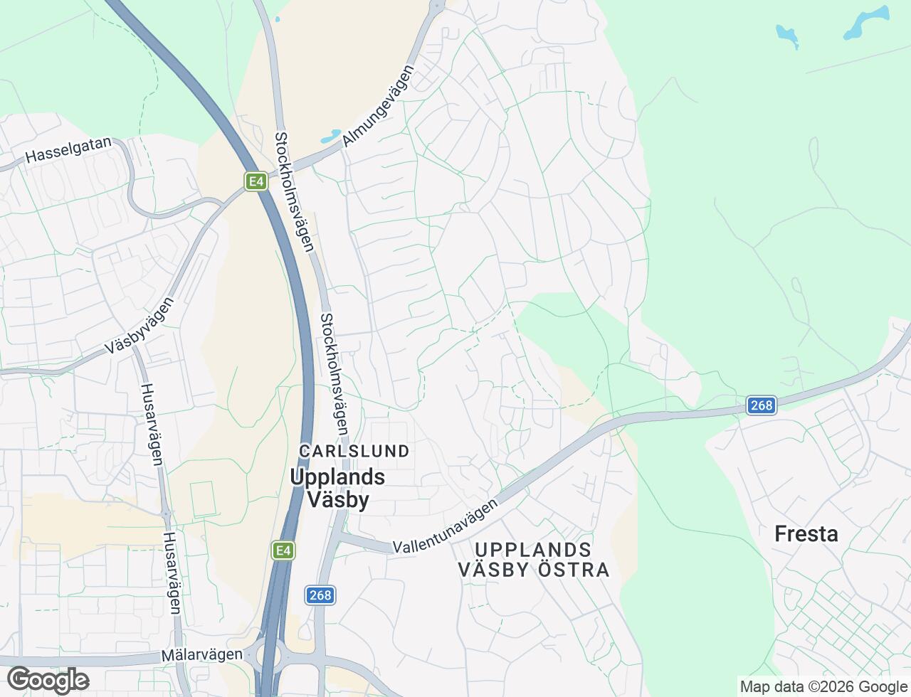 Karta över Solbergsvägen 28 i 57 Upplands Väsby