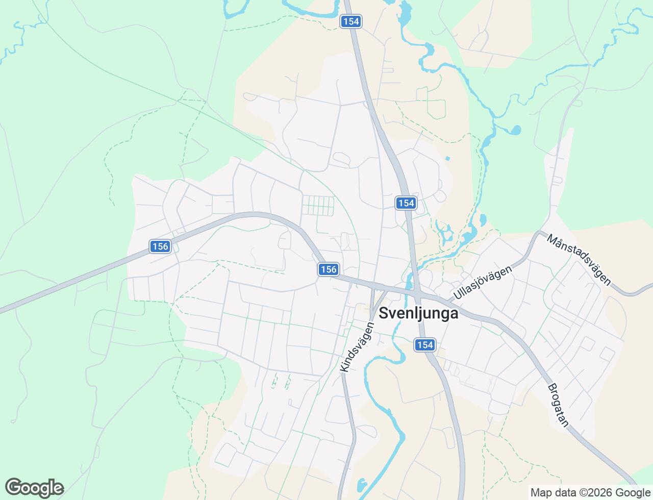 Karta över Dalsåkersgatan i Svenljunga