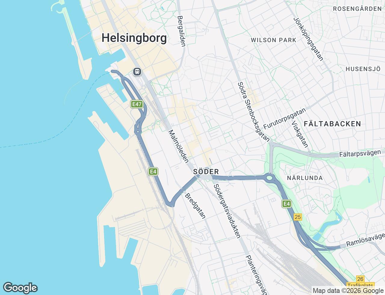 Karta över Gustav Adolfs gata 2 i 19 Helsingborg