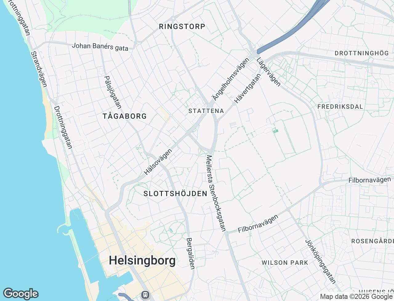Karta över Fredriksdalsplatsen 1B i 37 Helsingborg