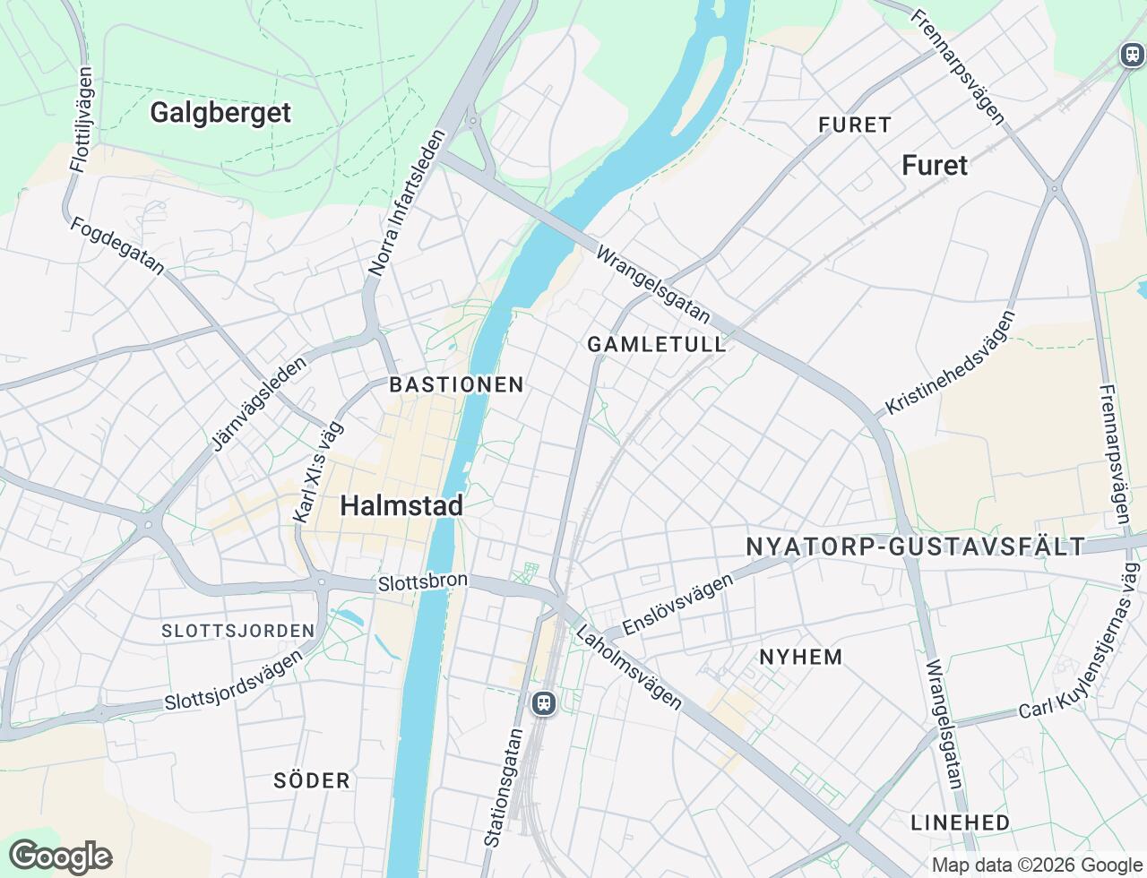 Karta över Gamletullsgatan 21 i 27 Halmstad