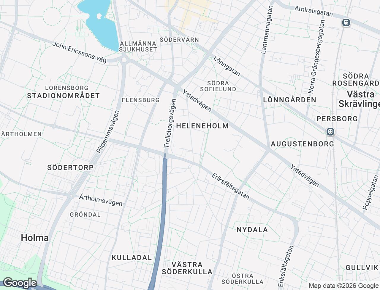 Karta över Eriksfältsgatan 16B i 32 Malmö