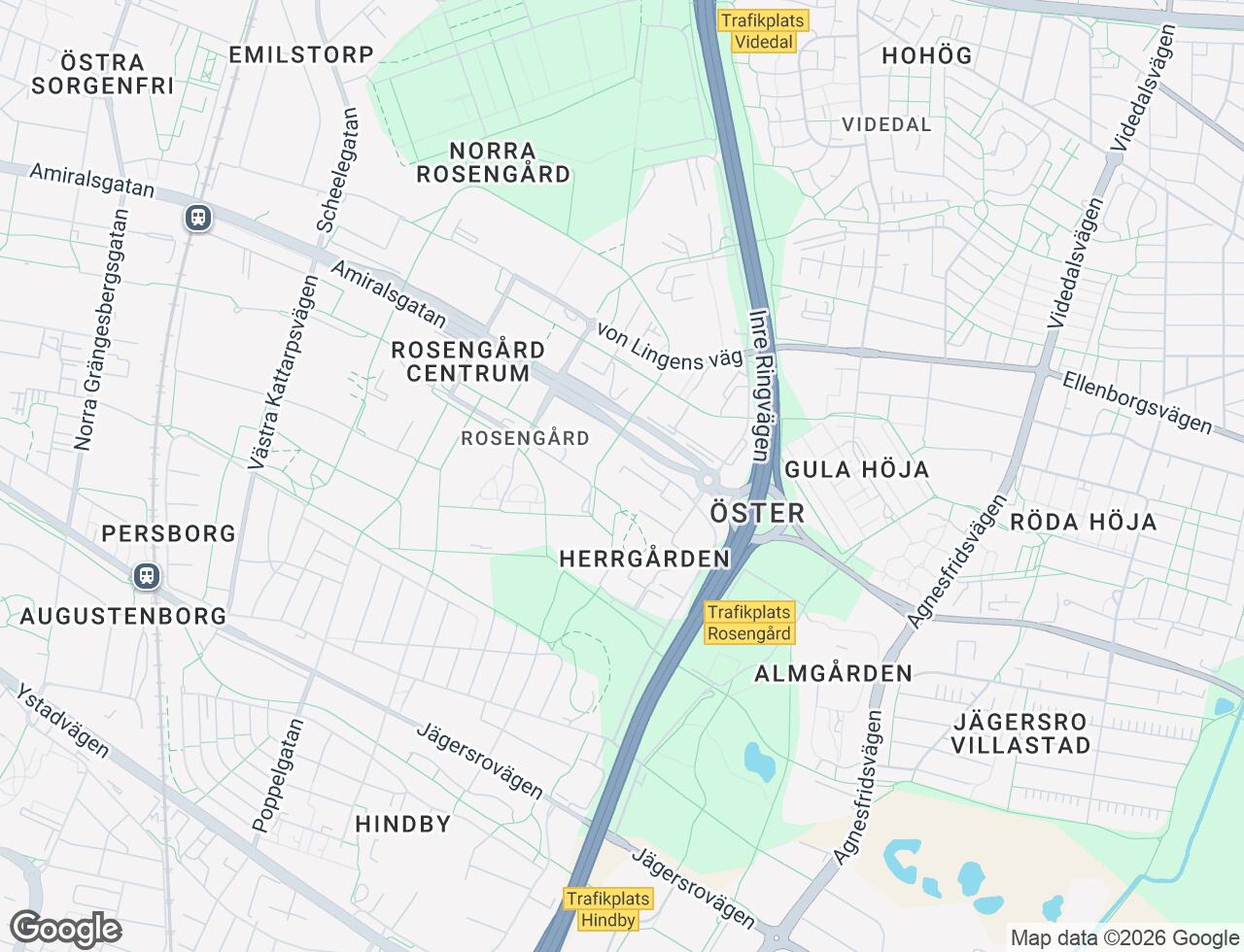 Karta över Ramels väg 13 i 68 Malmö