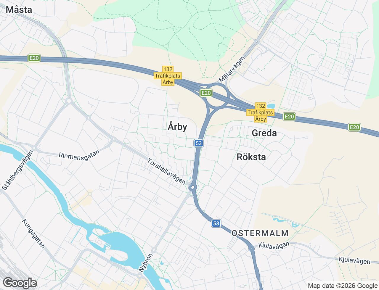 Karta över Årbygatan 5 A i 45 Eskilstuna