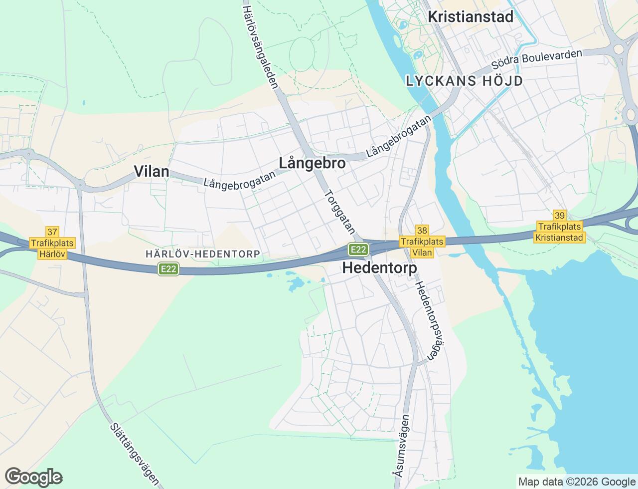 Karta över Gränsgatan 31 i 59 Kristianstad