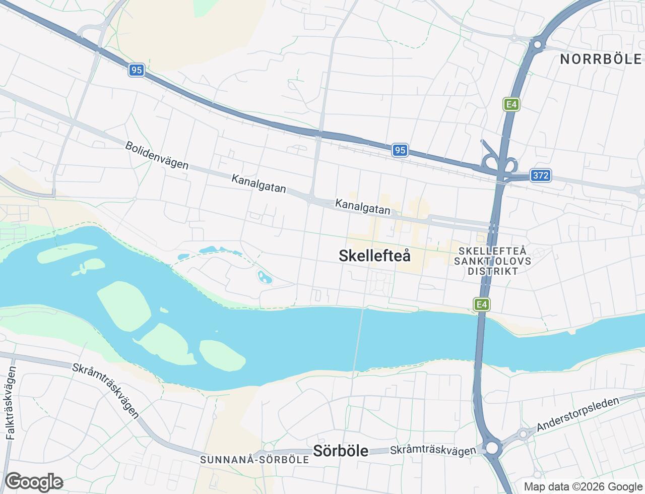 Karta över Tjärhovsgatan 12A i 32 Skellefteå
