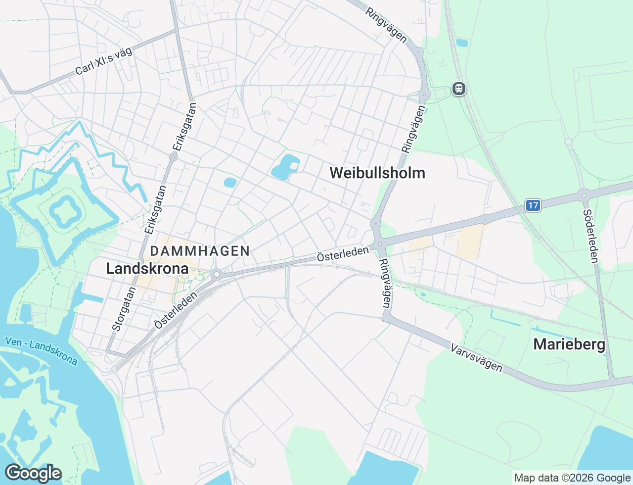 Karta över Viktoriagatan 23 i 35 Landskrona