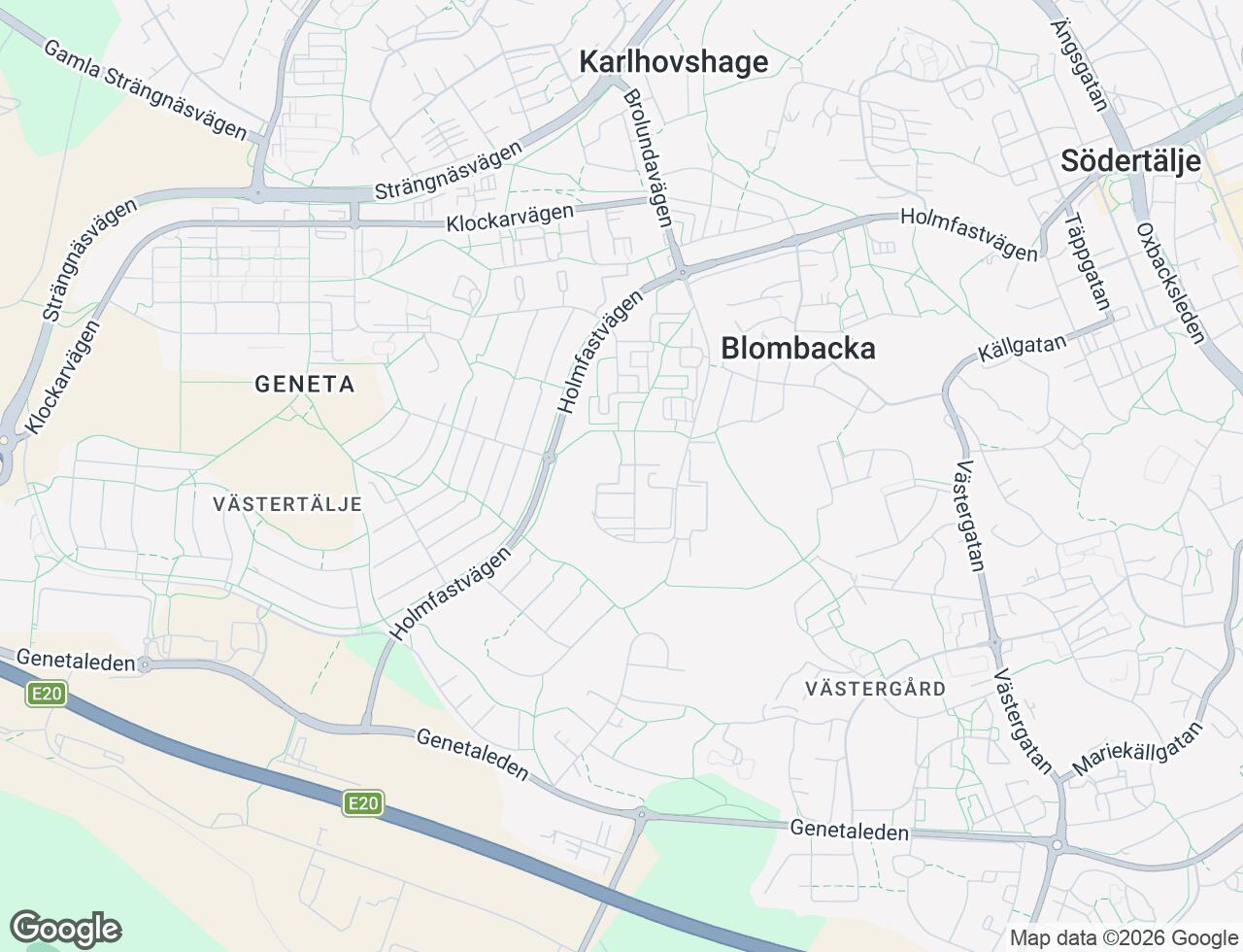 Karta över Fjärilstigen 26 i 60 Södertälje