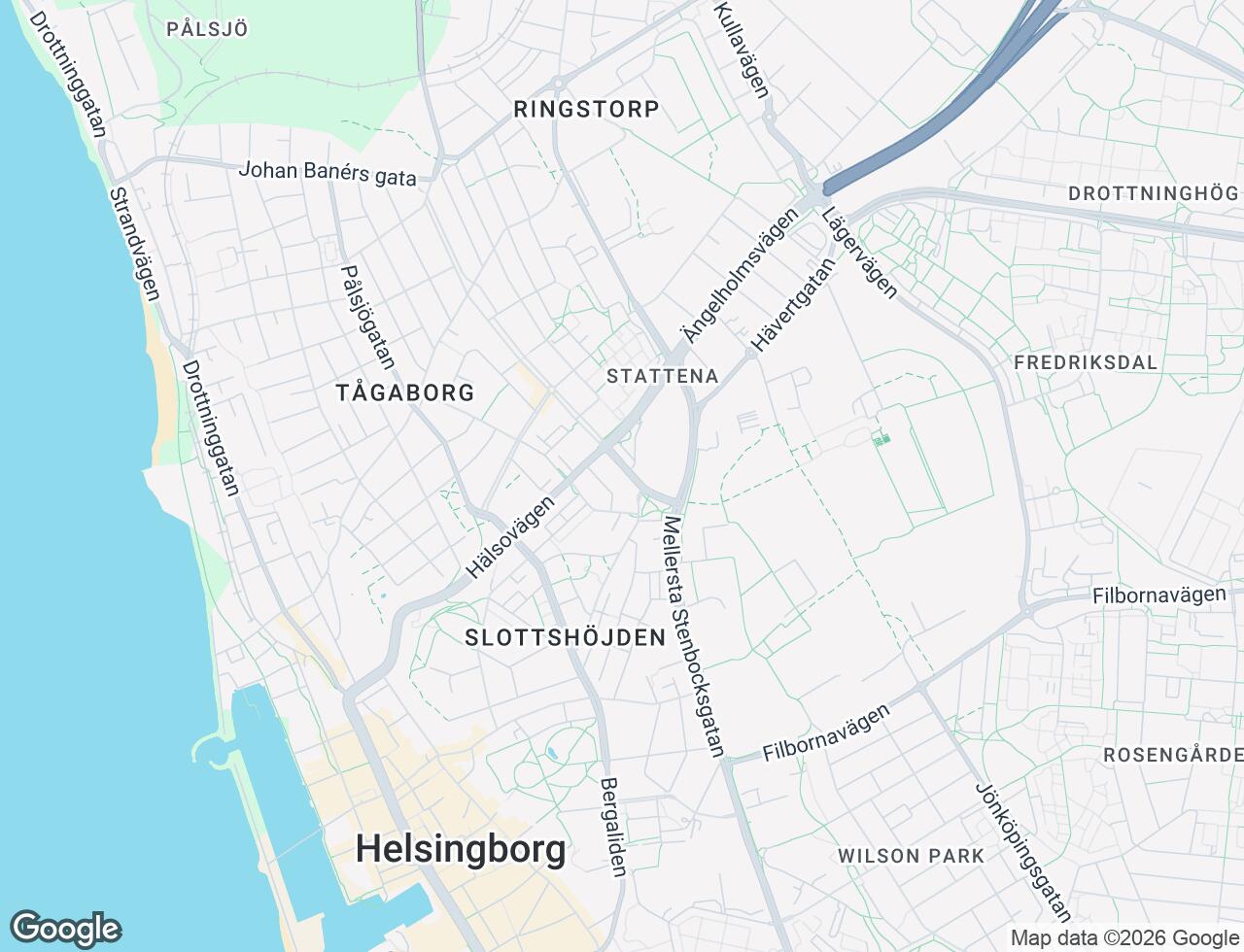 Karta över Mellersta Stenbocksgatan 41 i 42 Helsingborg