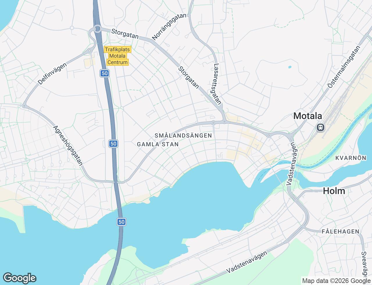 Karta över Nedre Rådmansgatan 7 i 27 Motala