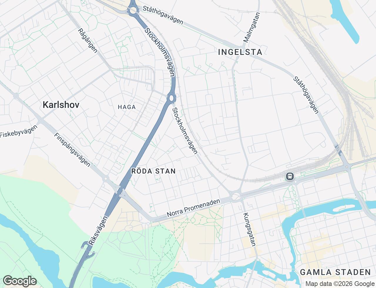 Karta över Stockholmsvägen 45A i 17 Norrköping