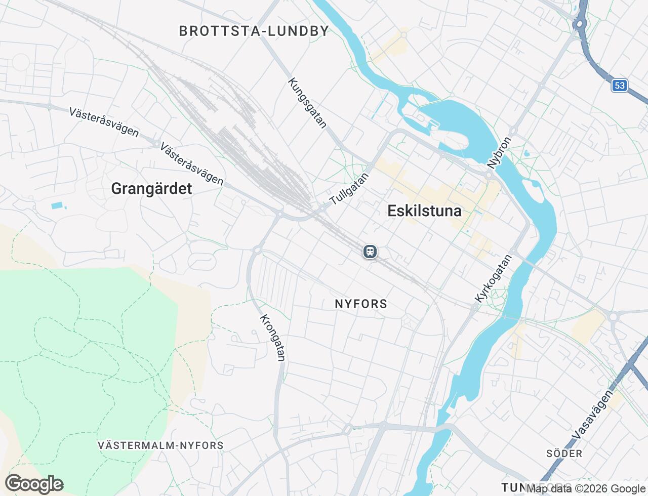 Karta över Västra Åsgatan 17 i 25 Eskilstuna