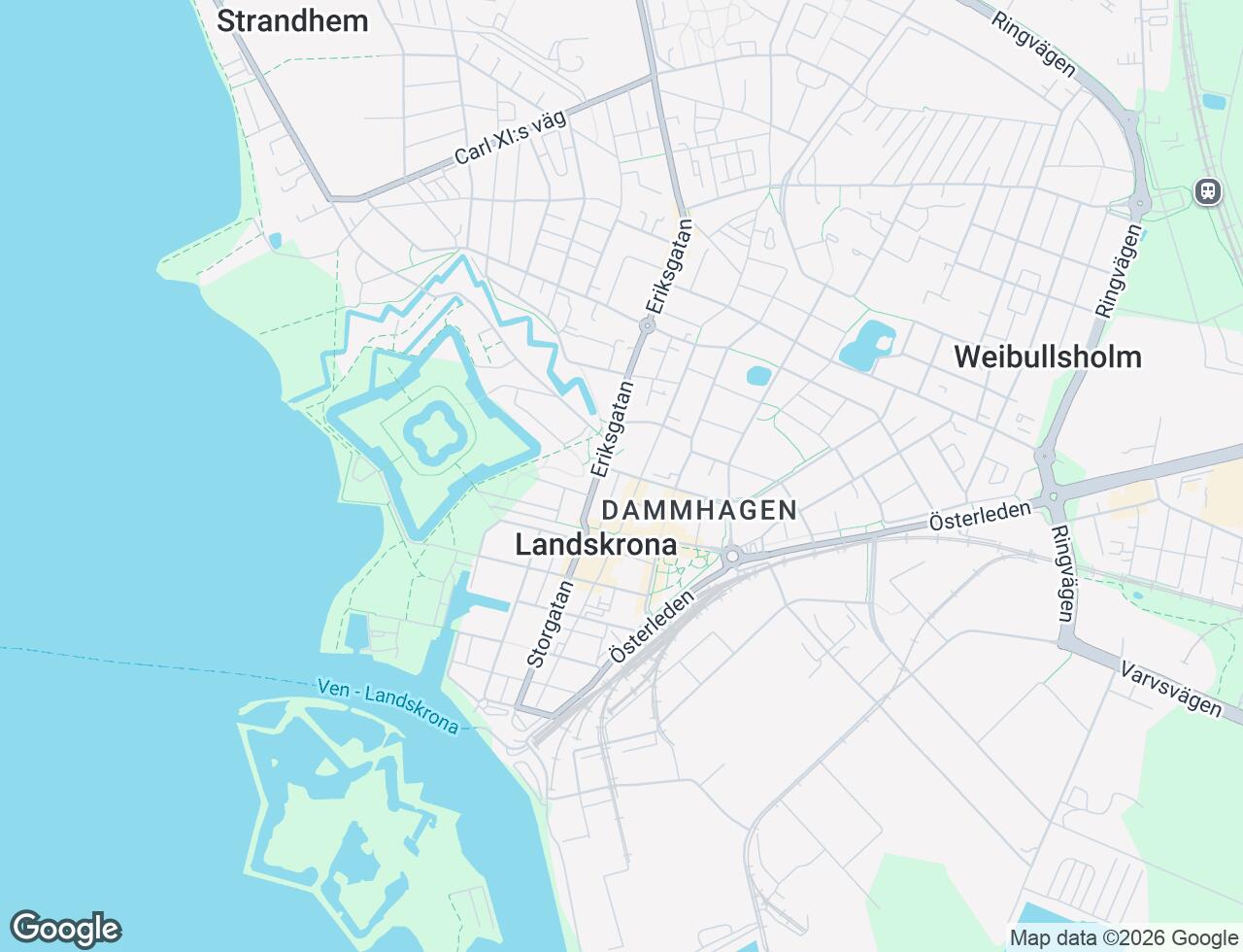 Karta över Borgmästargatan 4 i 32 Landskrona