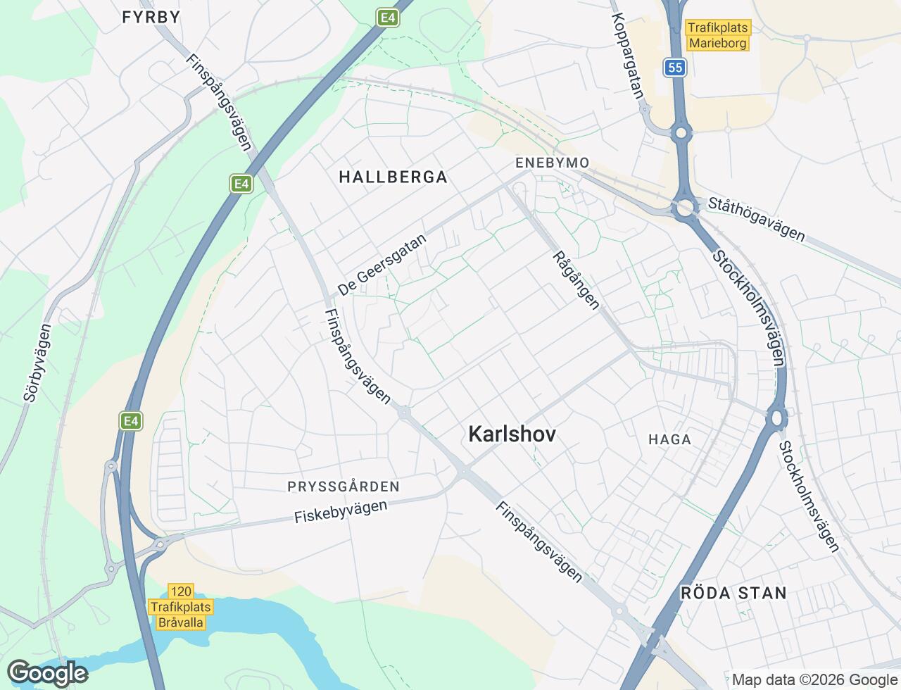 Karta över Slåttergatan 58 i 12 Norrköping