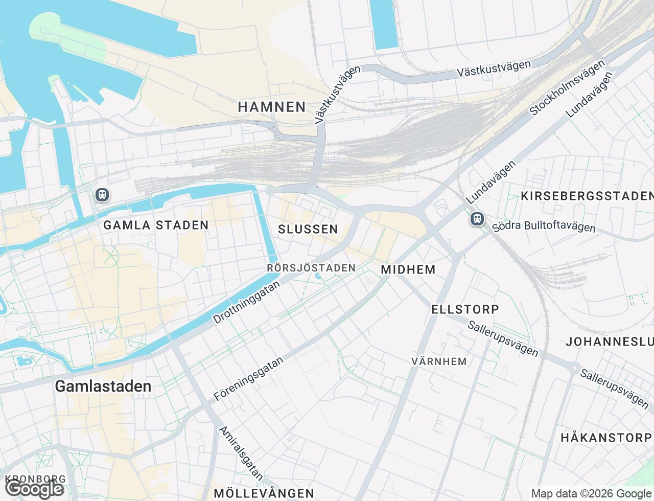 Karta över Fredriksbergsgatan 1B i 11 Malmö