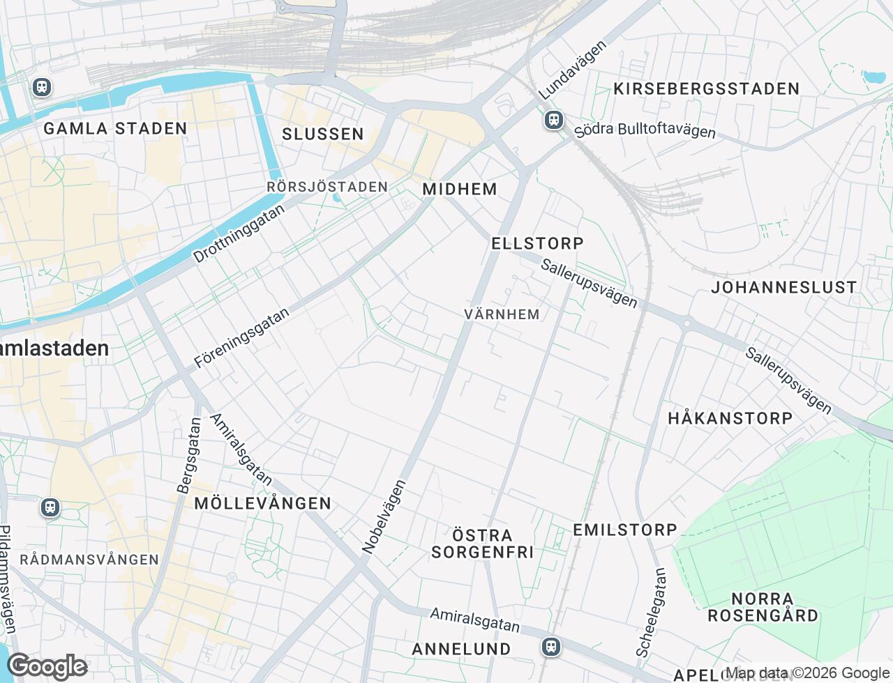 Karta över Spårvägen 4A i 52 Malmö