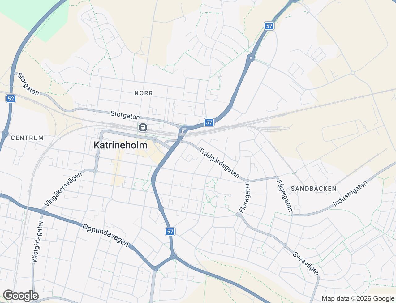 Karta över Trädgårdsgatan 8B i 33 Katrineholm