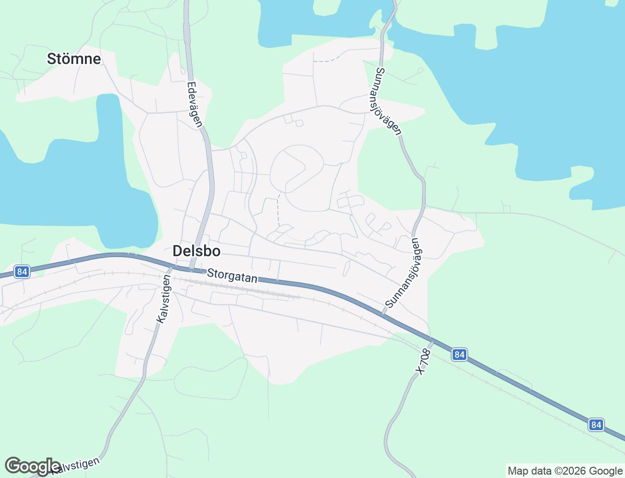 Karta över Björkgatan 27 i 70 Delsbo