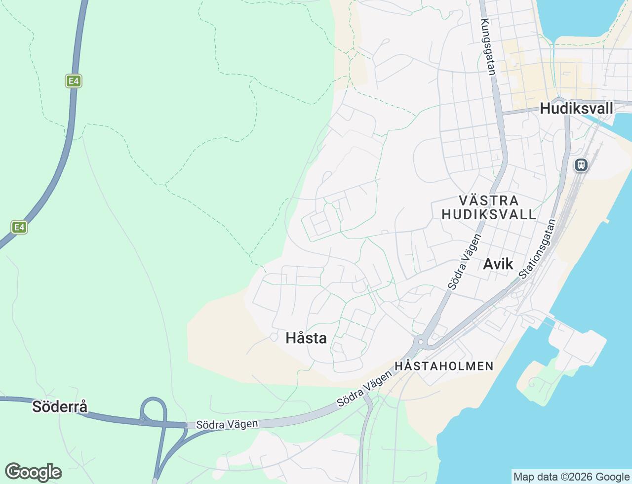 Karta över Vänortsvägen 10 i 41 Hudiksvall