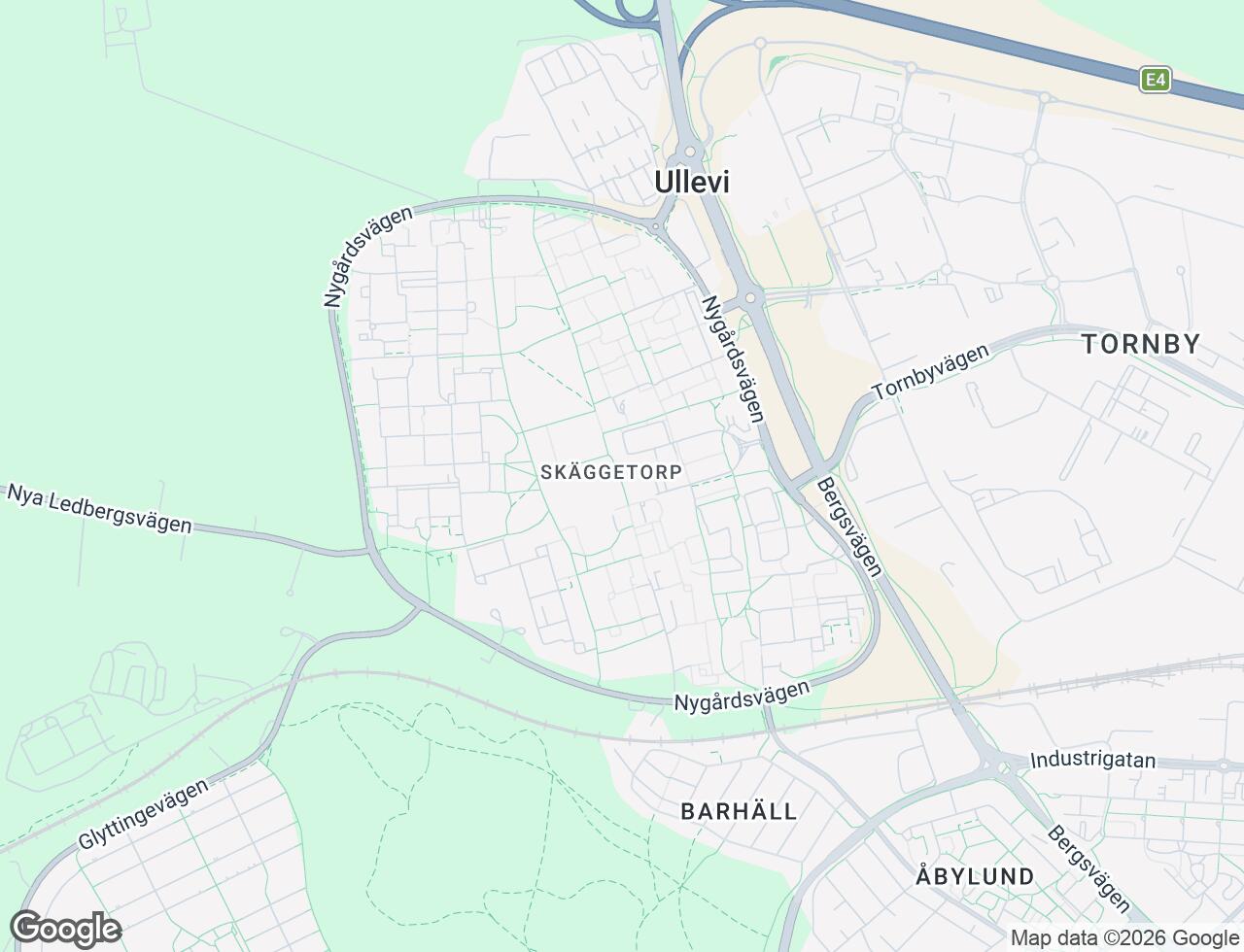 Karta över Skäggetorps centrum i centrum 1B