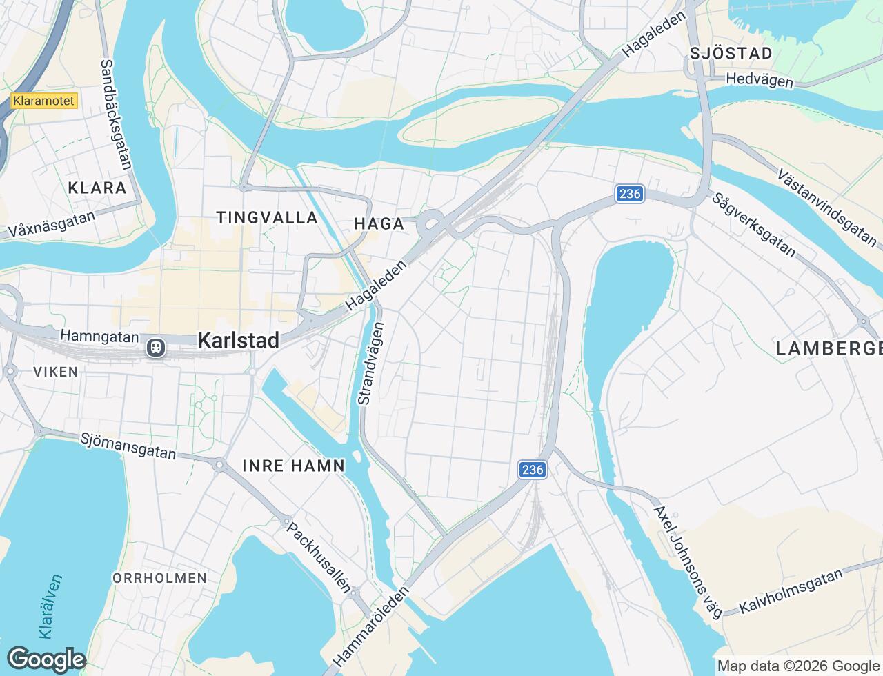Karta över Sundbergsgatan 12 i 19 Karlstad