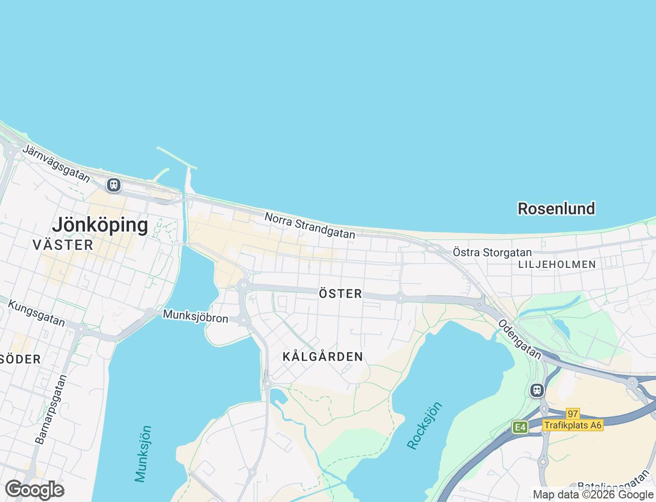 Karta över Östra Storgatan 60 i 21 Jönköping