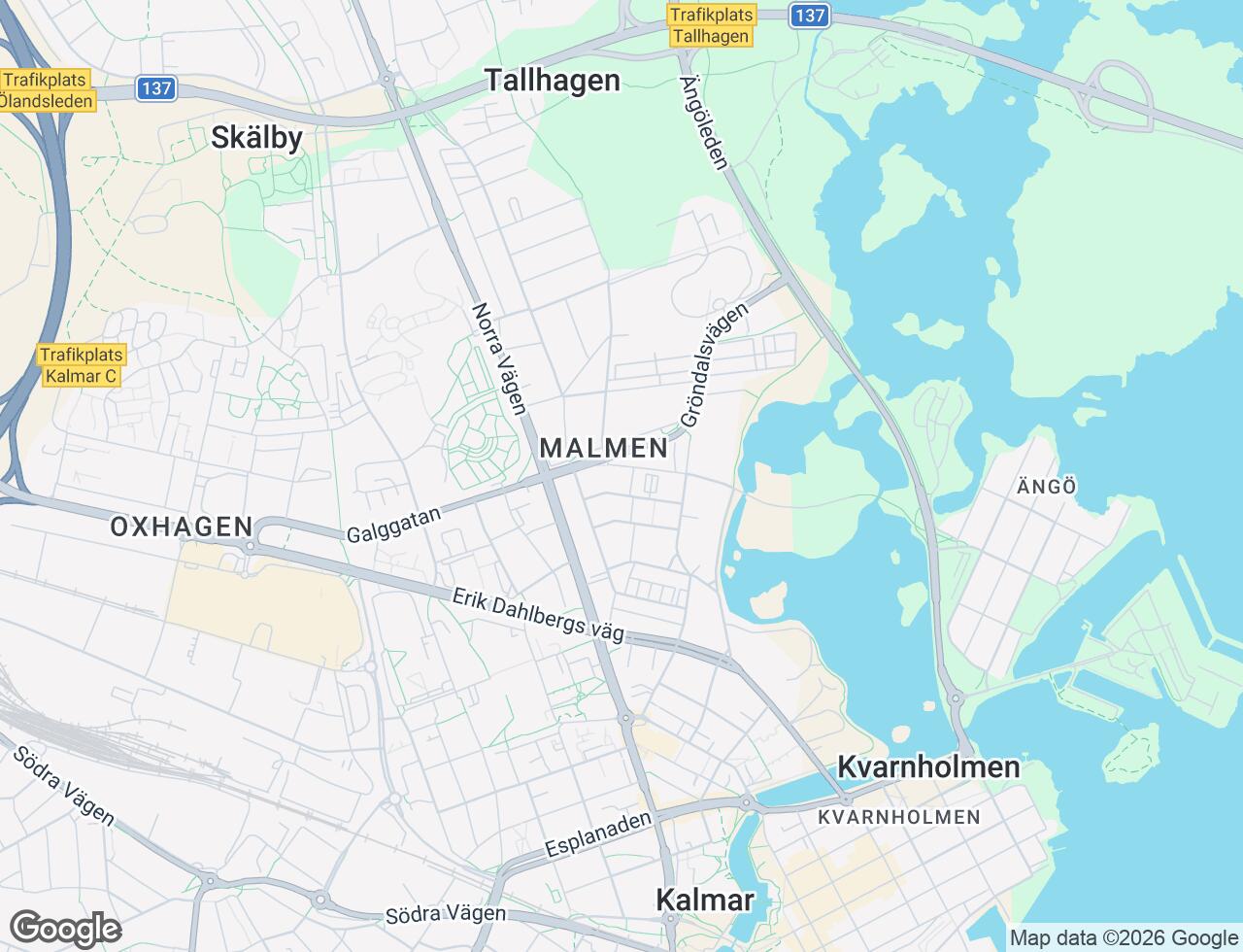 Karta över Tolvmannagatan 3A i 35 Kalmar