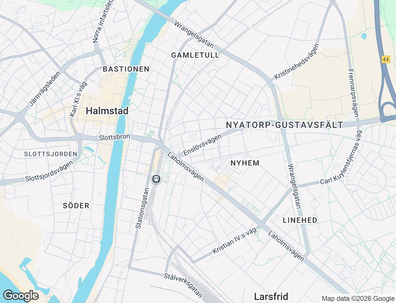 Karta över Enslövsvägen 12A i 69 Halmstad