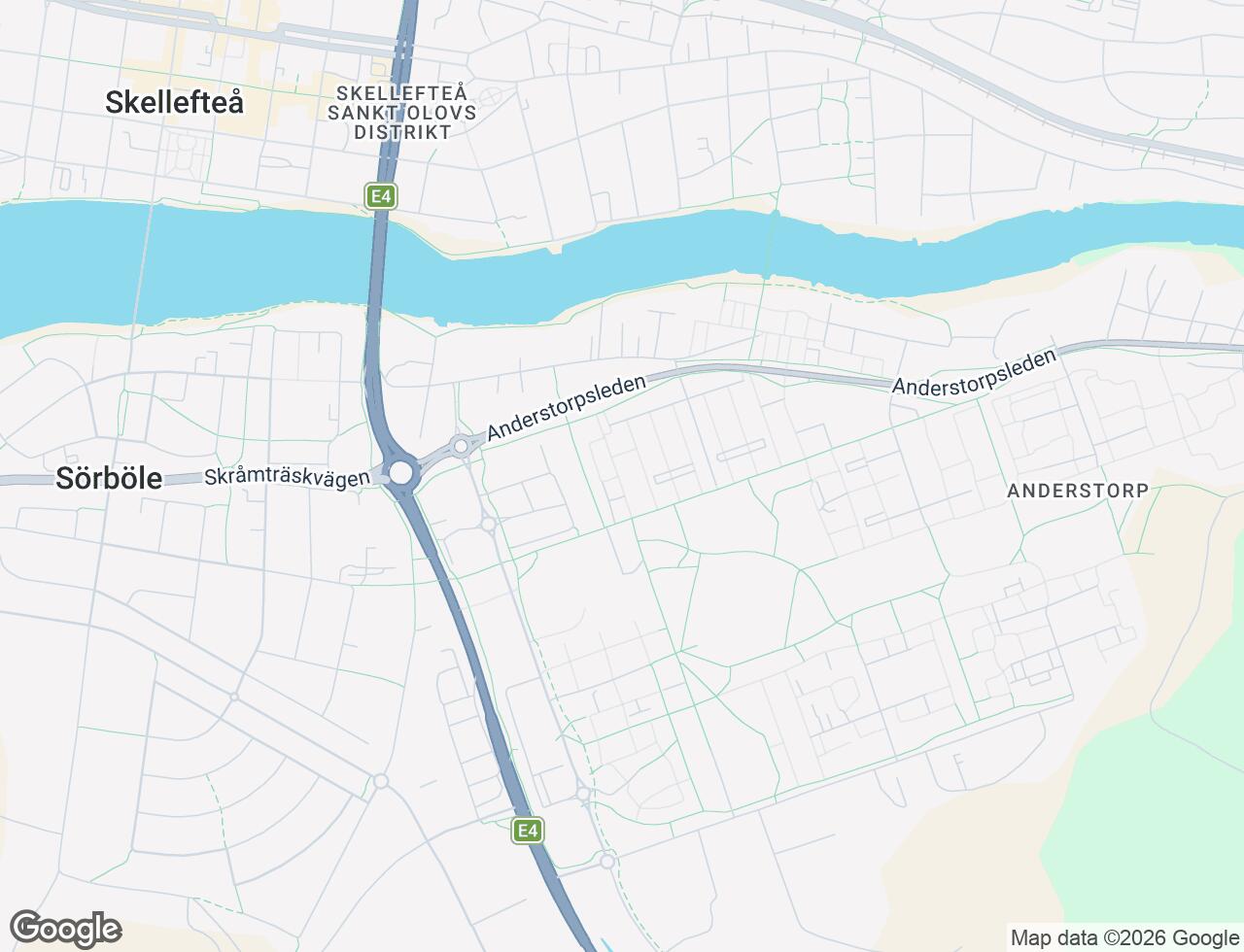 Karta över Skiftesgatan 44E i 55 Skellefteå