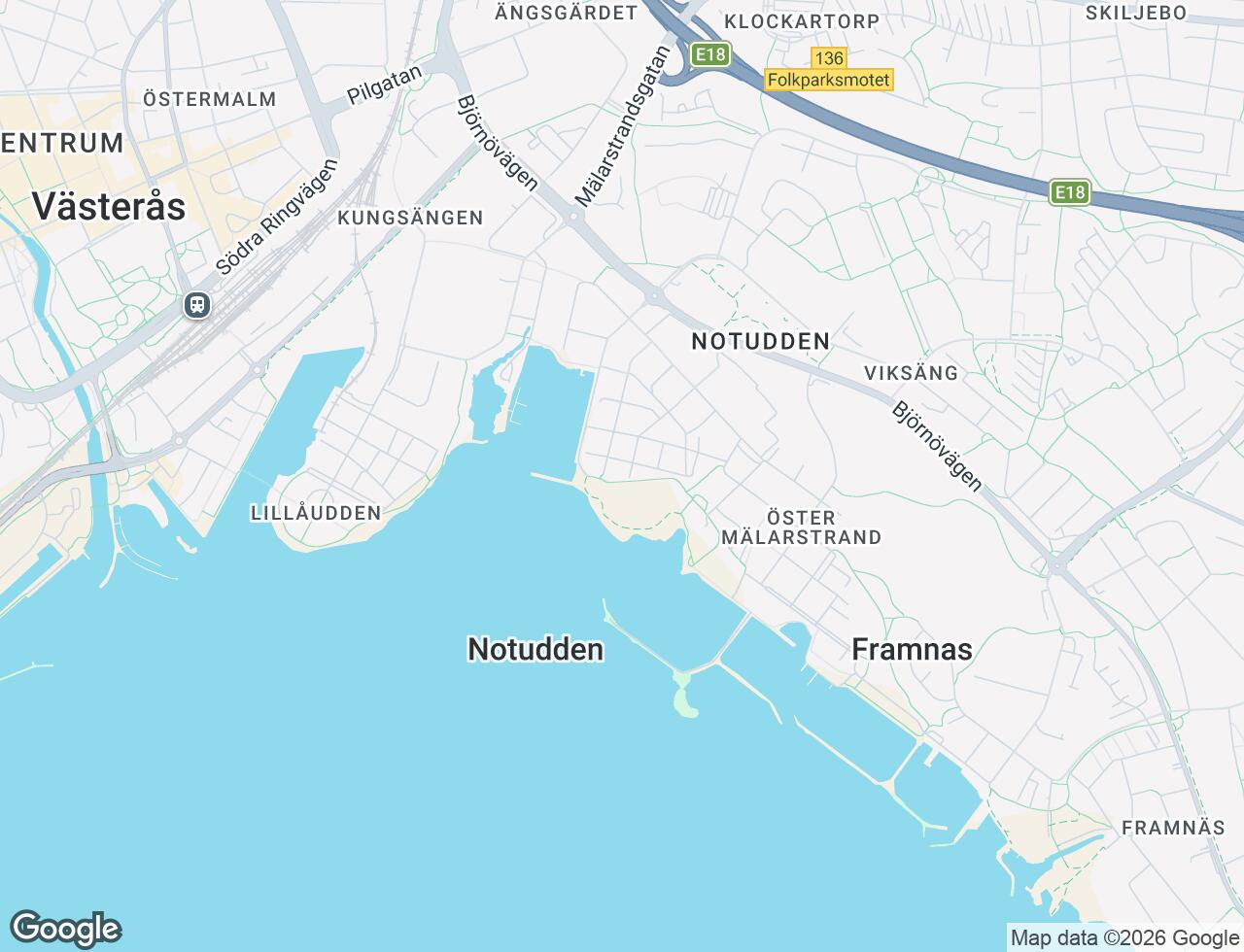 Karta över Poseidongatan 16 i 58 Västerås