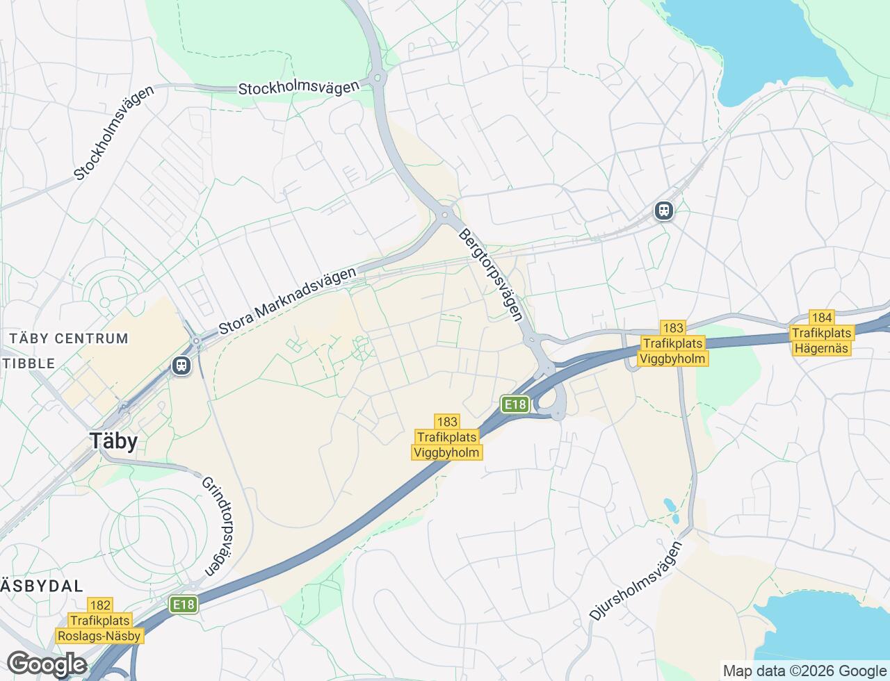 Karta över Boulevarden 34 i 74 Täby