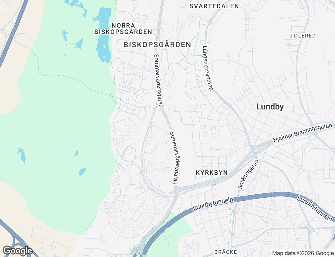 Karta över Sommarvädersgatan 68 i 33 Göteborg