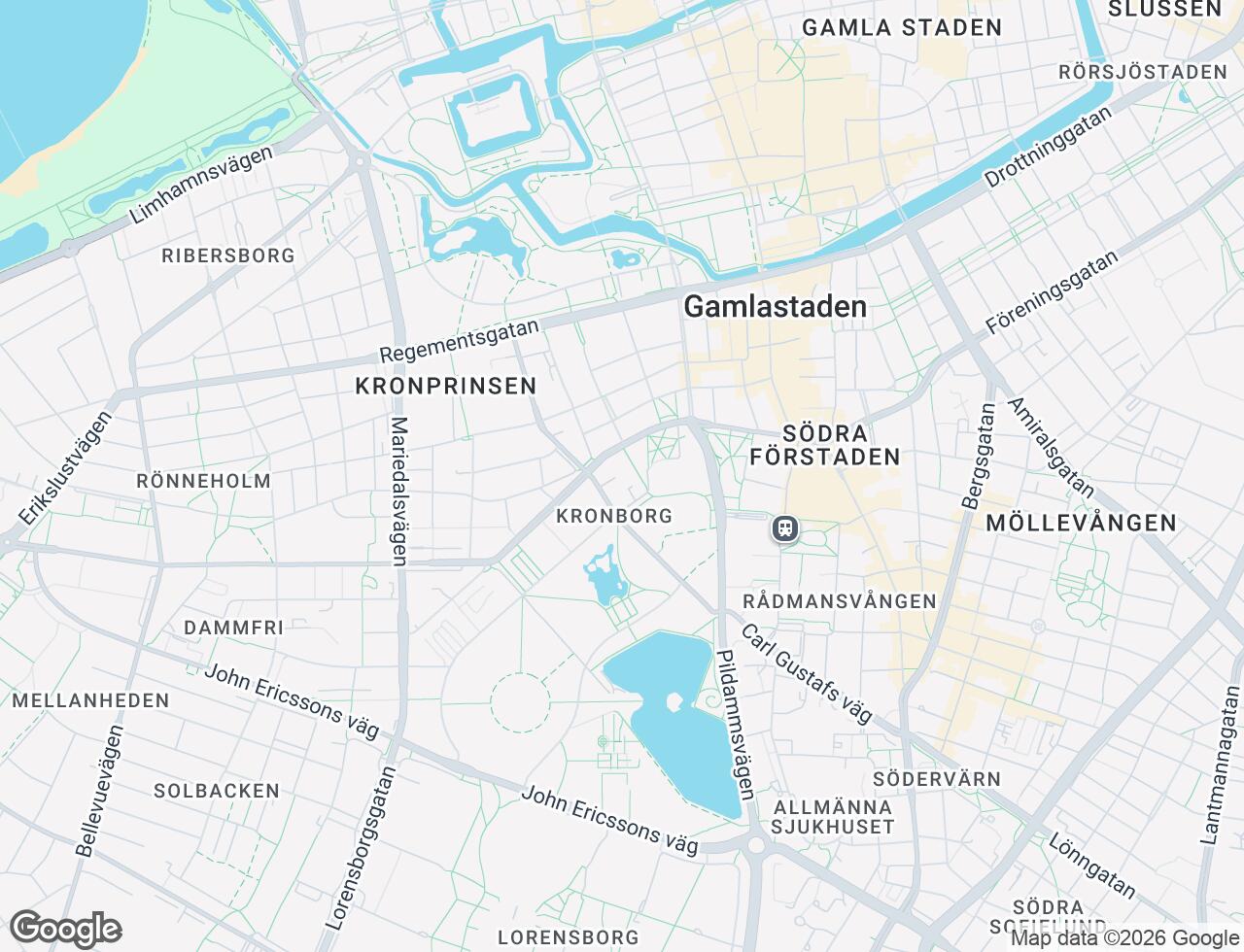Karta över Östra Rönneholmsvägen 28 i 47 Malmö