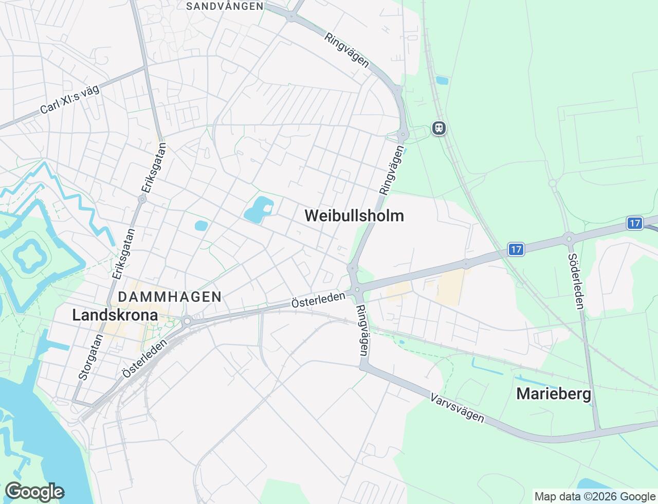 Karta över Hantverkargatan 28 i 51 Landskrona