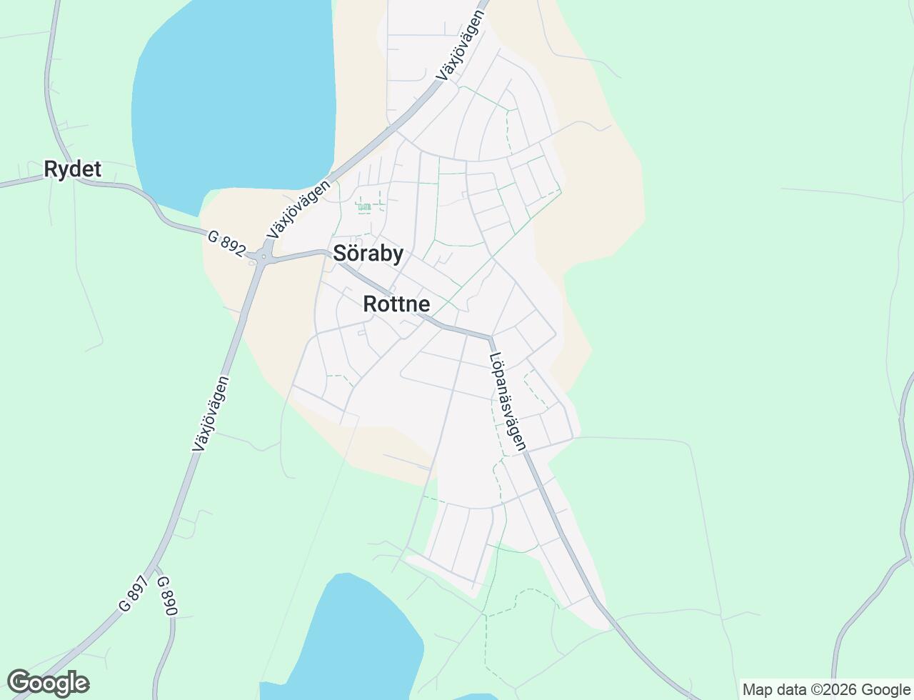 Karta över Kopparvägen 4 i 40 Rottne