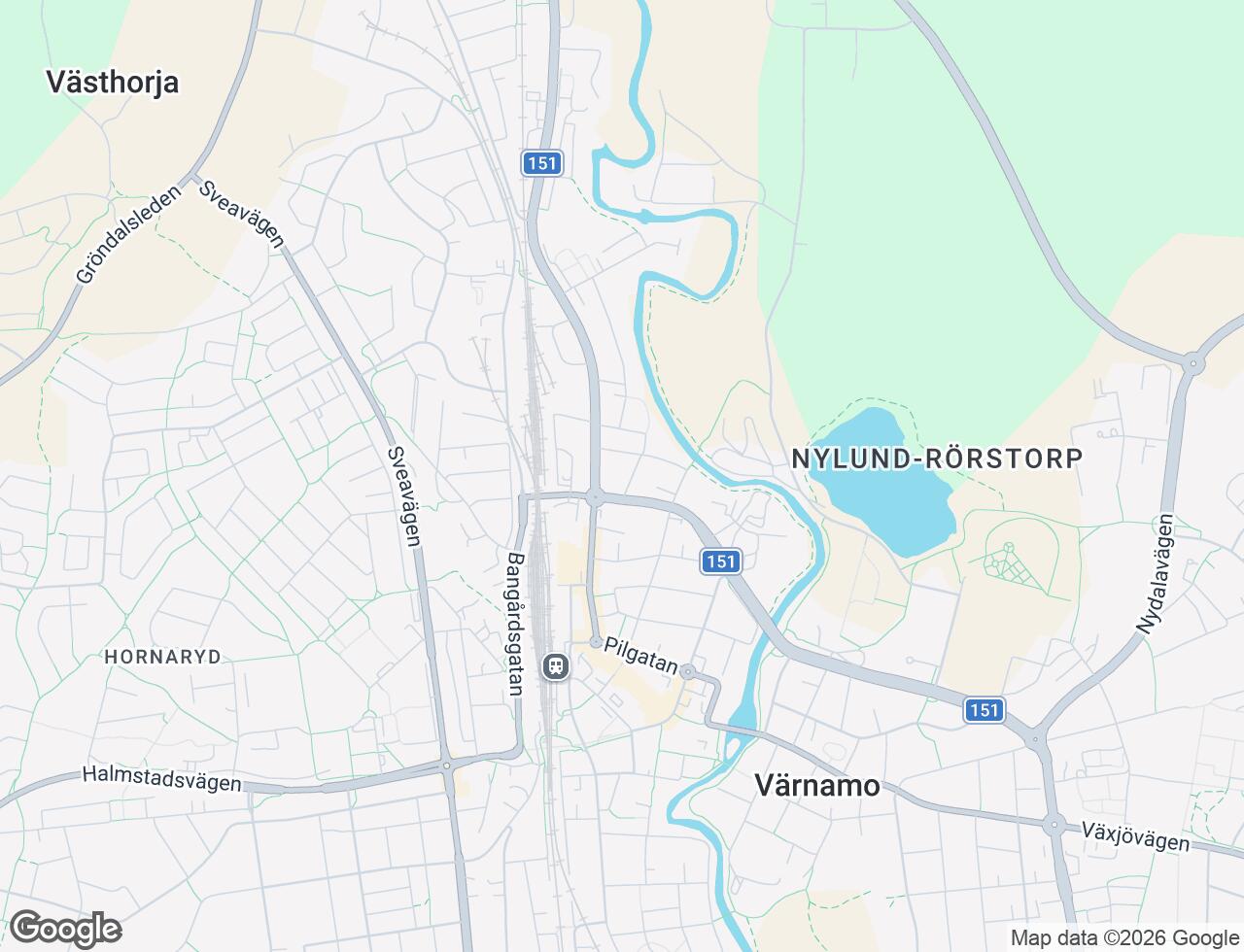 Karta över Nygatan 3 i 34 Värnamo