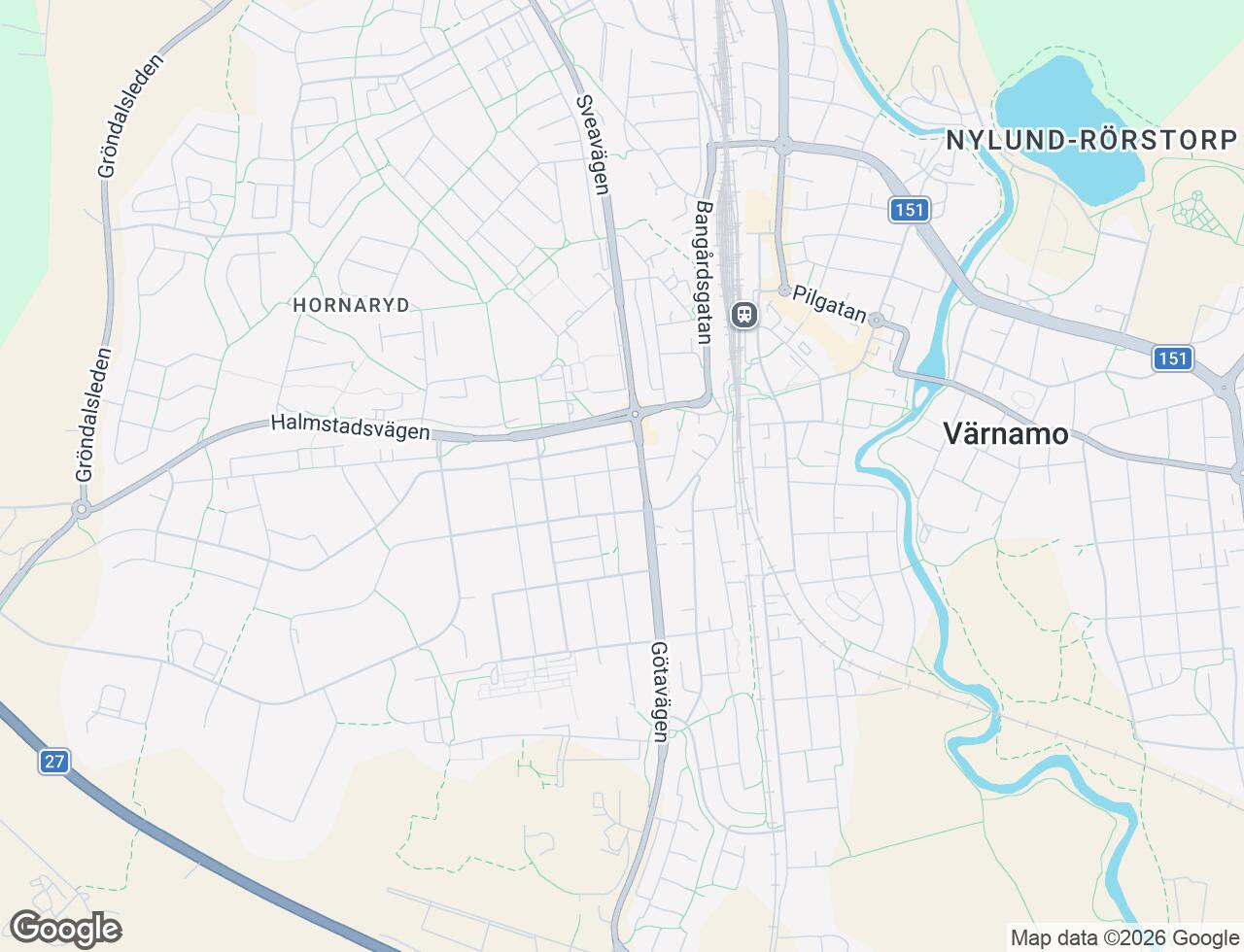 Karta över Egnahemsvägen 9B i 52 Värnamo