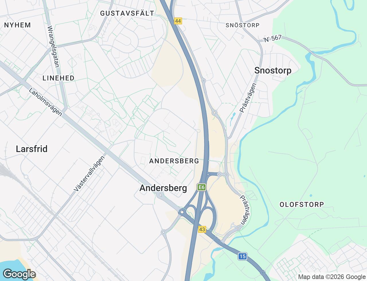 Karta över Andersbergsringen 21 i 21 Halmstad